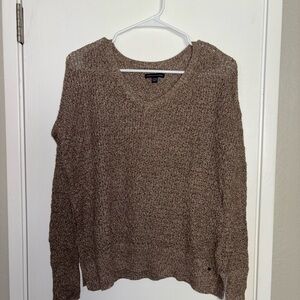American Eagle Outfitters Tan V-Neck Sweater